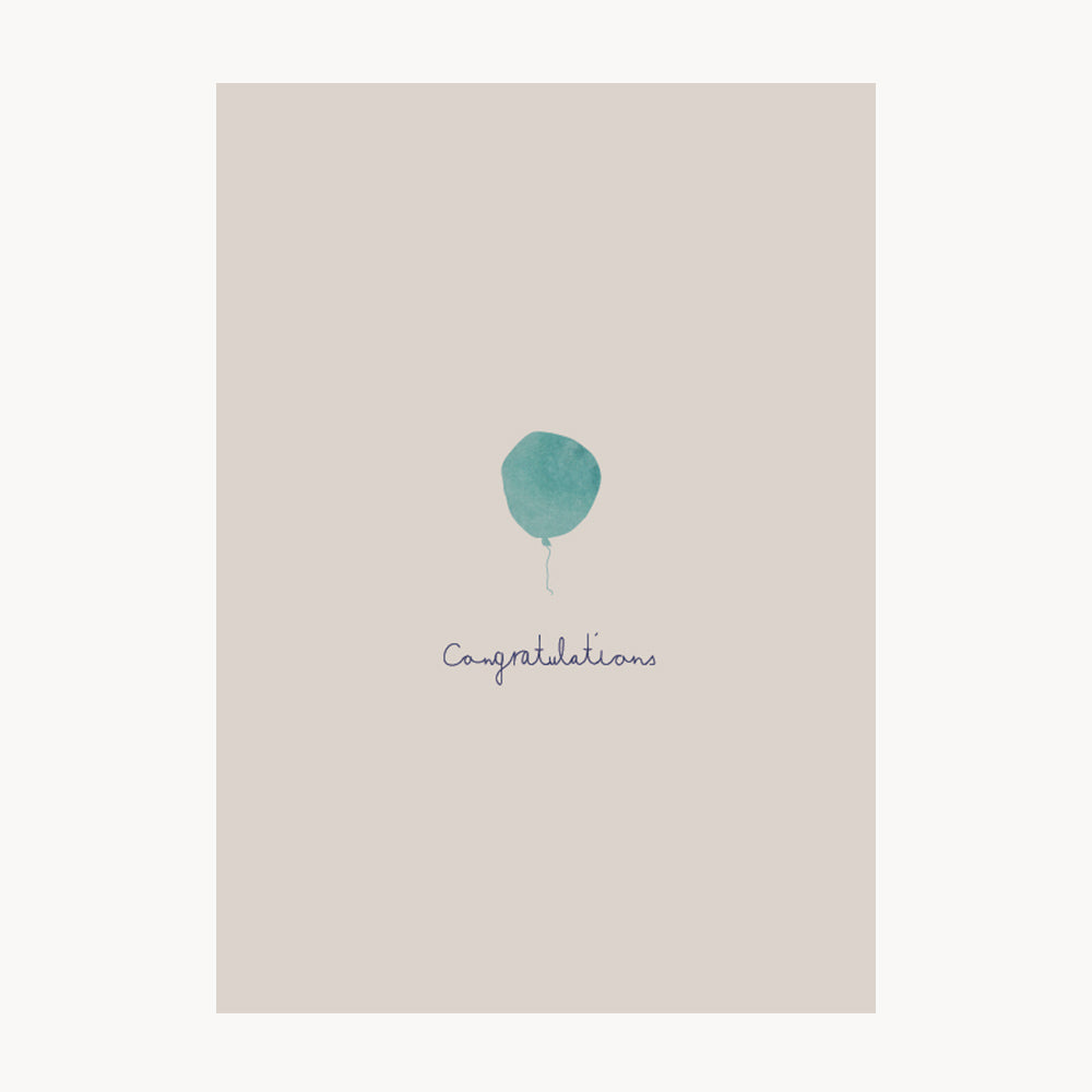 greeting card – congratulations – blue balloon