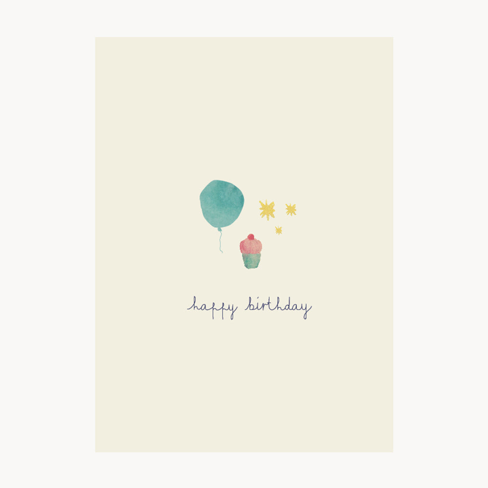 greeting card – happy birthday – blue balloon