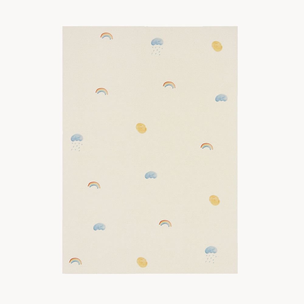 greeting card – sun, clouds, rainbows