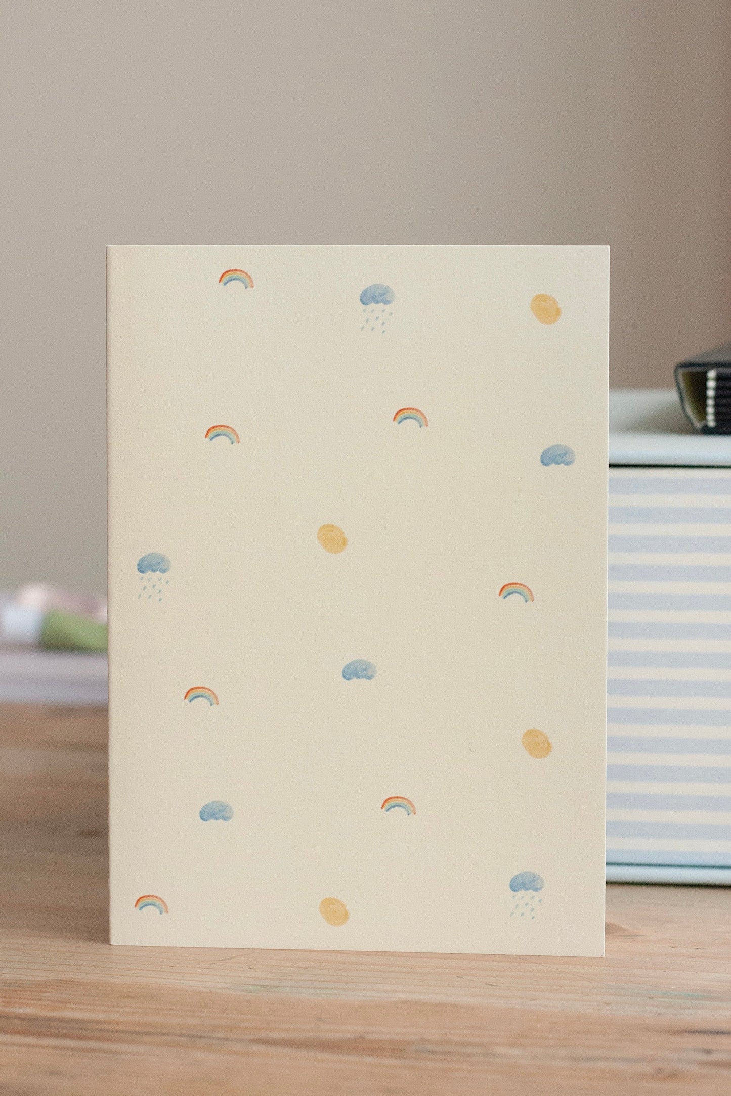 greeting card – sun, clouds, rainbows