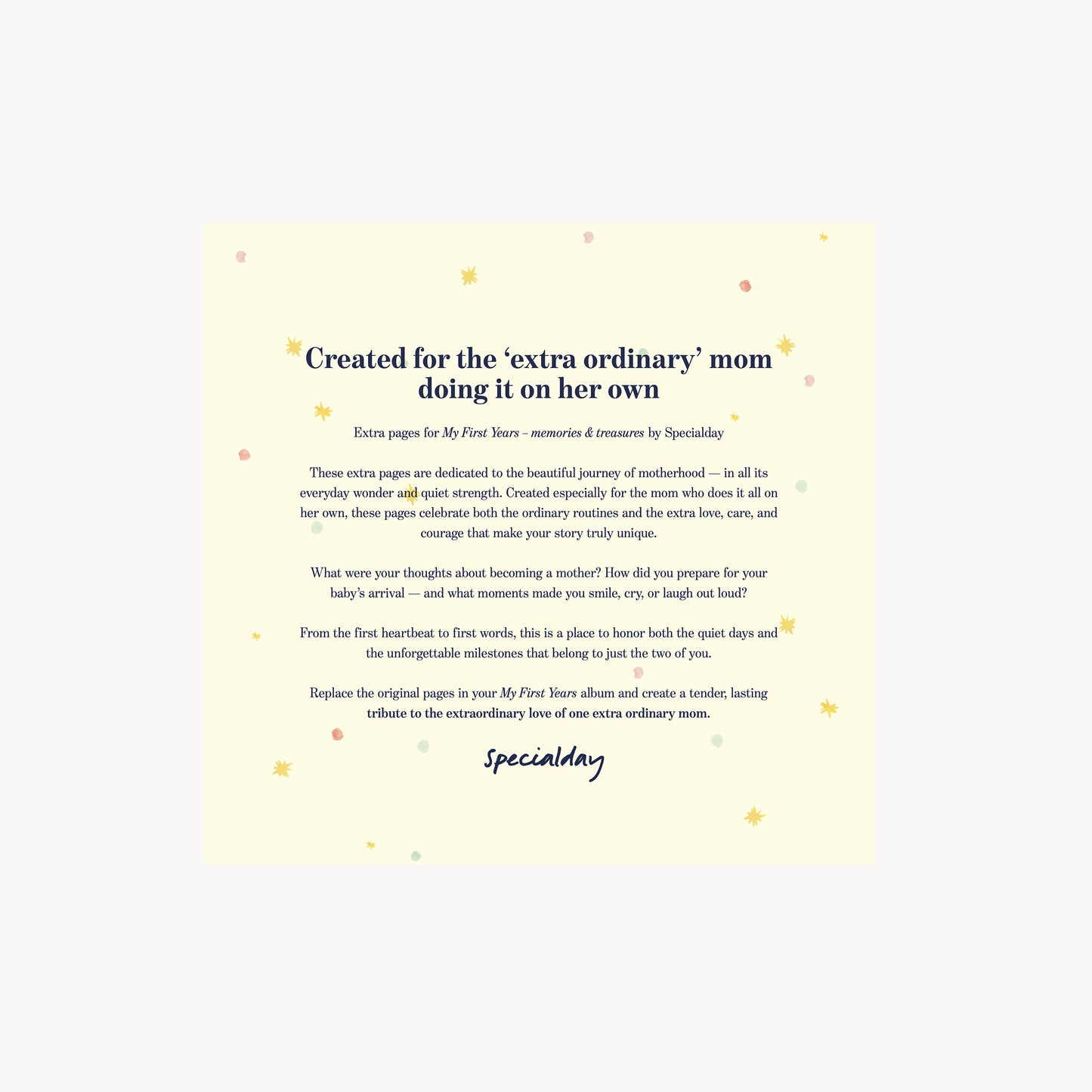 extra pages – for the 'extra ordinary' mom