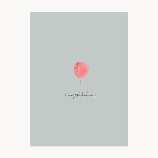 greeting card – congratulations – rose balloon