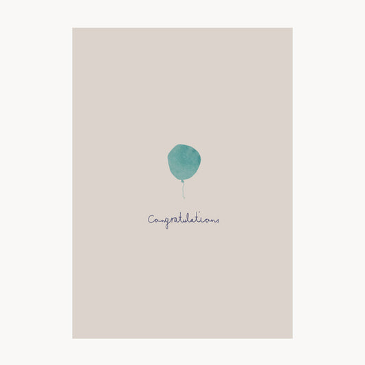 greeting card – congratulations – blue balloon