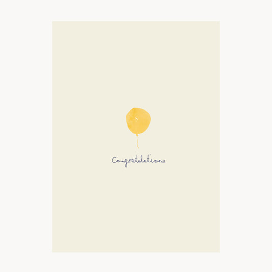 greeting card – congratulations – yellow balloon
