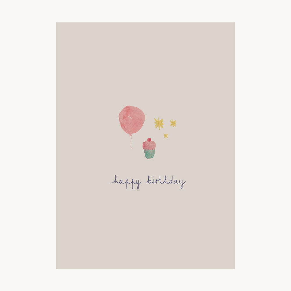 greeting card – happy birthday – rose balloon