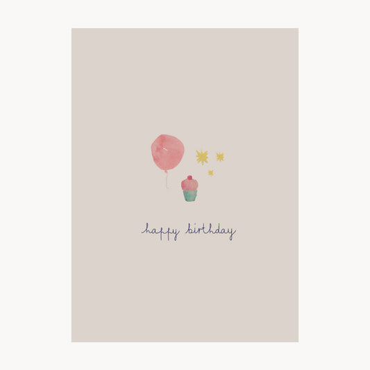 greeting card – happy birthday – rose balloon