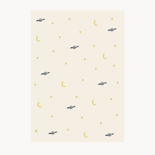 greeting card – moon, stars & planets